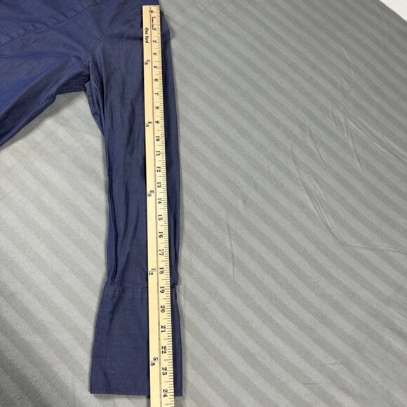 Vince x Berdorf Goodman Tunic Size Large Blue Chambray High Low Popover - Picture 10 of 11